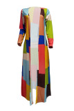 Mehrfarbige, lässige, elegante Strickjacke aus Twill-Satin mit Karomuster und Bateau-Ausschnitt