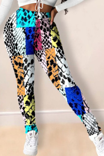 colour Fashion Casual Daily Polyester Twilled Satin Animal Print Print Pants Plus Size 