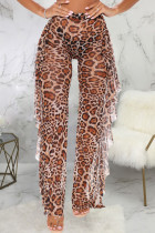 Estampado de leopardo Moda Sexy Adulto Estampado de almazuela Patchwork Pantalones sueltos