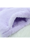 purple hooded Solid Zippered Pure Long Sleeve Coats & Cardigan
