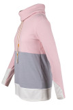 Albaricoque moda dulce adulto patchwork sólido patchwork cuello con capucha prendas de vestir exteriores