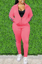 ピンク ファッション カジュアル 大人 レタード パッチワーク パッチワーク ターンダウンカラー 長袖 レギュラースリーブ レギュラー XNUMX枚