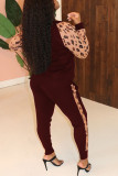 Green Fashion Casual Blends Patchwork Print Solid Patchwork Pants Long Sleeve Regular Sleeve Regular Two Pieces
