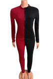 Black Fashion Daily Adult Patchwork Solid Patchwork O Neck Long Sleeve Regular Sleeve Regular Two Pieces