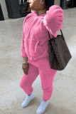 ピンク ファッション セクシーな大人の固体パッチワーク フード付き襟長袖レギュラー スリーブ レギュラー XNUMX 枚