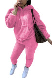 ピンク ファッション セクシーな大人の固体パッチワーク フード付き襟長袖レギュラー スリーブ レギュラー XNUMX 枚