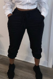 Pantaloni skinny con lettera stampata per adulti di moda sportiva nera