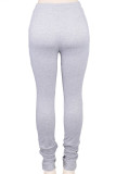 Grey Fashion Casual Adult Solid Pants Boot Cut Bottoms