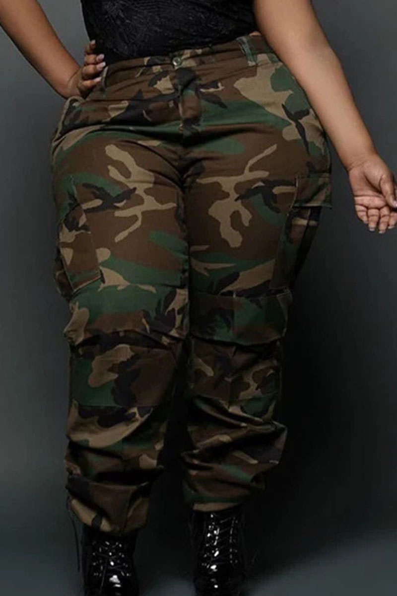 

Camouflage Work Print Plus Size