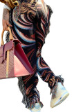 colore Pantaloni dritti con nappe patchwork per adulti Fashion Street