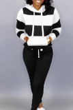 Yellow Casual Solid Patchwork Hooded Collar Long Sleeve Regular Sleeve Regular Two Pieces