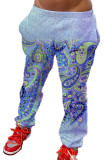 Pink Fashion Casual Adult Print Pants Straight Bottoms