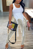 Pantalones ajustados de piel sintética para adultos de Silver Fashion Street
