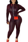 Zwarte mode sexy volwassen nylon effen patchwork skinny jumpsuits met o-hals