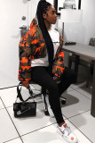 Оранжевый воротник-стойка Камуфляж Другие блейзеры с длинными рукавами, костюмы и куртки
