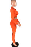 Красный молочный шелк модный активный взрослый мэм однотонный костюм из двух предметов карандаш с длинным рукавом из двух предметов