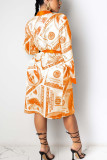 Orange sexigt tryck Frenulum Ytterkläder