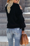 Black Fashion Casual Tassel Long Sleeve Sweater
