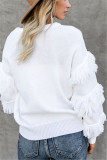 Black Fashion Casual Tassel Long Sleeve Sweater