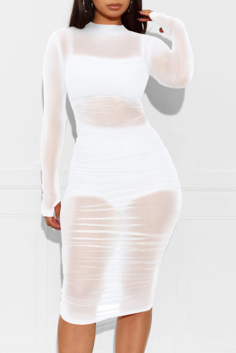 Белое платье-карандаш с короткими рукавами и длинными рукавами с круглым вырезом Платья до колен с принтом в стиле пэчворк