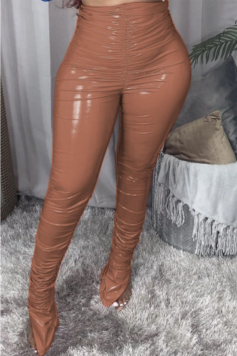 Pantalon skinny brun Street Solid Fold