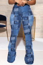 Pantaloni skinny con stampa casual blu