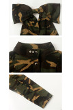 Camouflage O Neck Patchwork Camouflage Solid Old La giacca di jeans a maniche lunghe in puro cowboy