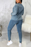 Grey Sexy Casual Solid Patchwork O Neck Long Sleeve Two Pieces