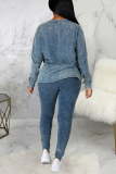 Grey Sexy Casual Solid Patchwork O Neck Long Sleeve Two Pieces