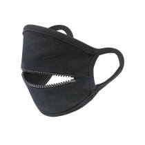 Proteção facial com design de zíper casual moda preta