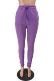 Пурпурная спортивная одежда, однотонные брюки стандартного размера