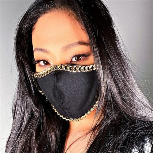 Protection du visage anti-poussière en patchwork décontracté à la mode noire