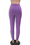Пурпурная спортивная одежда, однотонные брюки стандартного размера
