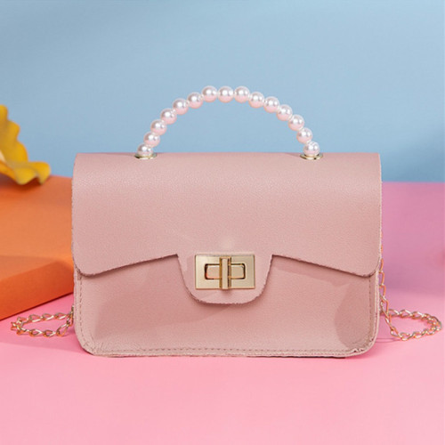 Pink Fashion Casual Patchwork Chain Strap Crossbody Bag
