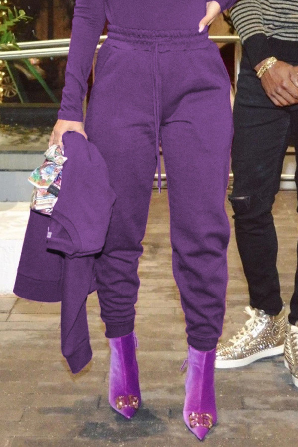 Púrpura Sportswear Solid Regular Bottoms