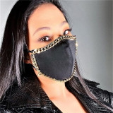 Protection du visage anti-poussière en patchwork décontracté à la mode noire