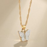 White Fashion Butterfly Necklace