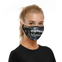 Zwarte mode casual print gezichtsbescherming