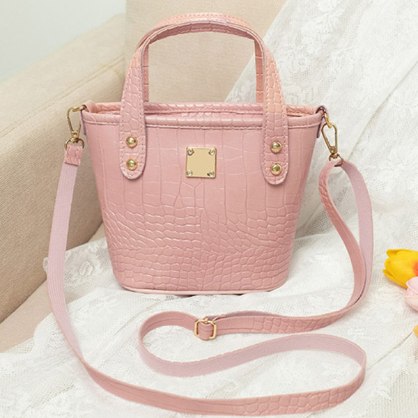 Розовая модная повседневная однотонная сумка через плечо