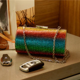 Färgglad Fashion Patchwork Chain Strap Crossbody Bag