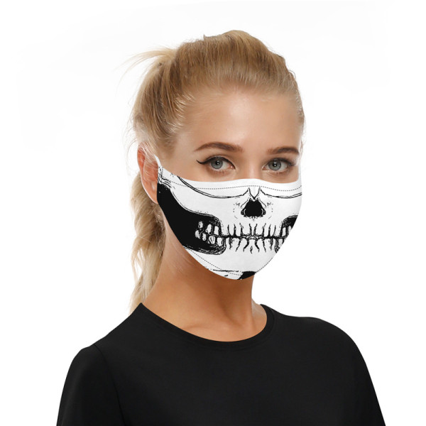 Proteção facial com estampa casual de moda branca