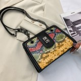 Gul Mode Casual Print Kedjerem Crossbody Bag