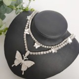 Colar de borboleta sexy moda prata