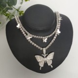 Colar de borboleta sexy moda prata