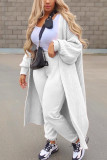 White Casual Solid Hollowed Out Outerwear