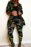 Леопардовый модный повседневный костюм из двух частей с длинными рукавами и принтом