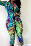 Разноцветные модные сексуальные костюмы из двух предметов с леопардовым принтом для взрослых, облегающий лоскутный камуфляжный карандаш, длинный