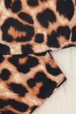 Multi-color Fashion adult Sexy Leopard Print Two Piece Suits Slim fit Patchwork Camouflage pencil Long