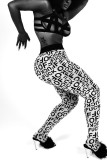 Black Fashion Casual Skinny Letter Print Trousers