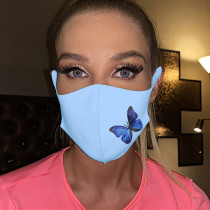 Proteção facial com estampa casual de moda azul claro